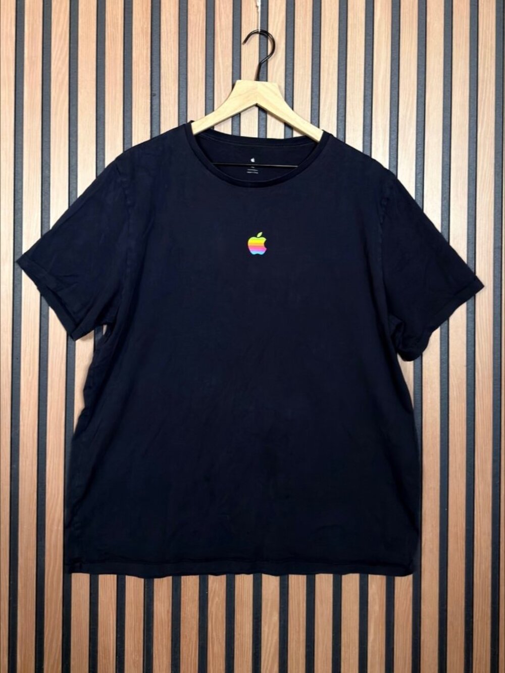 Apple T Shirt XL Mens Black Short Sleeve Casual 100% Cotton Tee